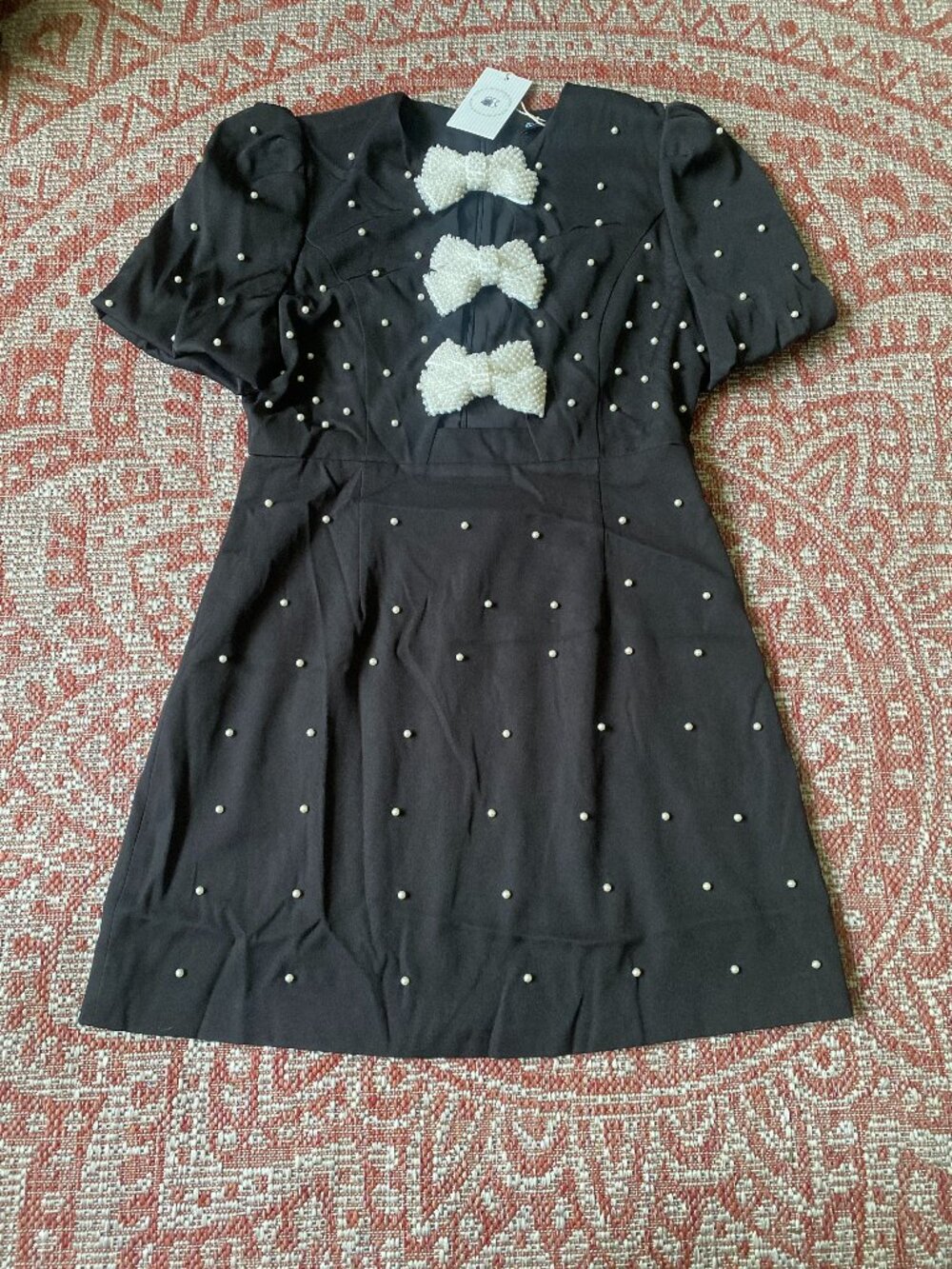 NWT Bella Barnett Black and Pearl Cocktail Dress